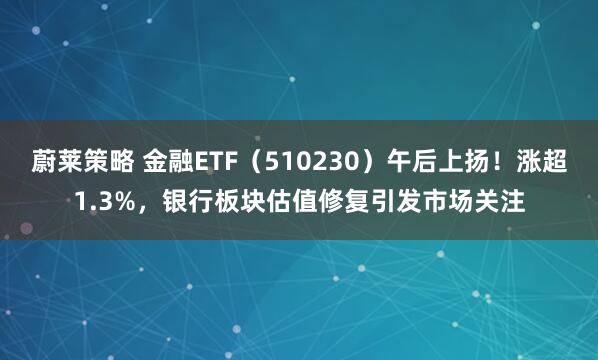 蔚莱策略 金融ETF（510230）午后上扬！涨超1.3%，银行板块估值修复引发市场关注